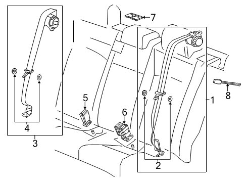 2016 Buick Verano Seat Belt Lap & Shoulder Belt Diagram for 19370125