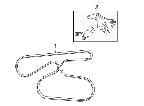 2007 Scion tC Belts & Pulleys Serpentine Belt Diagram for 9091602600