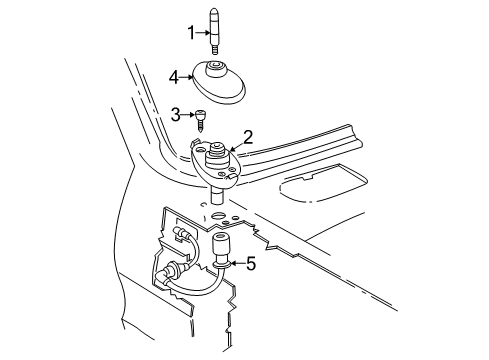 1992 Ford E-350 Econoline Antenna & Radio Upper Plate Diagram for 3C2Z18936AA