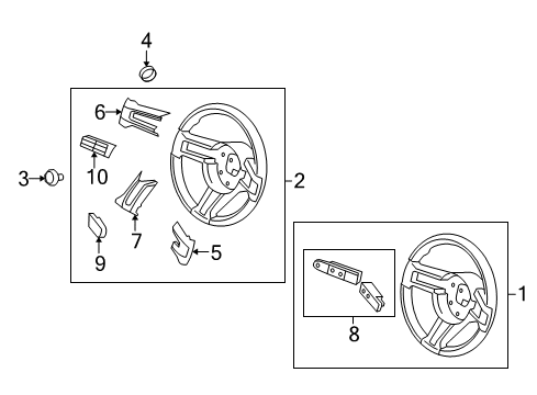 2012 Ford Mustang Steering Column & Wheel, Steering Gear & Linkage Steering Wheel Insert Diagram for 4R3Z3L518AAA