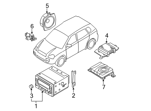 2005 Kia Sportage Sound System Speaker Assembly, Right Diagram for 963201F501