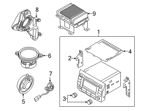 2017 Kia Sportage Sound System Tweeter Speaker Assembly, Left Diagram for 96310D9000