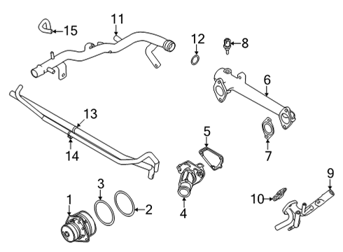2022 Nissan Frontier Powertrain Control Outlet-Water Diagram for 110609BT0A