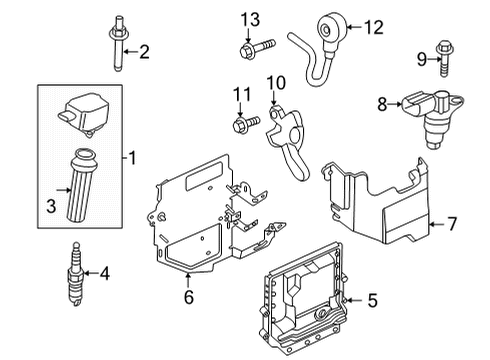 2022 Ford Bronco Sport Ignition System Ignition Coil Diagram for HX7Z12029A