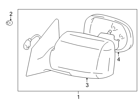 2003 Toyota Prius Outside Mirrors Mirror Glass Diagram for 8796147030