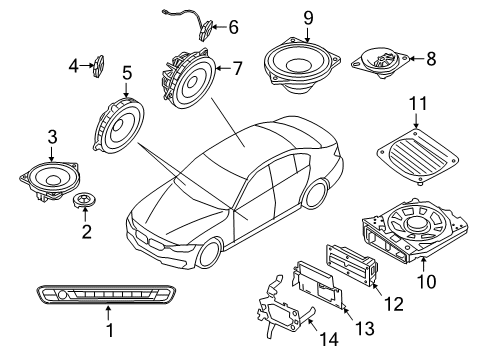 2022 BMW M340i Sound System AUDIO CONTROL UNIT, CANBERRA Diagram for 61315A47C54
