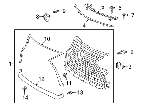 1987 Dodge Aries Grille & Components Grille Sub-Assembly, Rad Diagram for 531010E390
