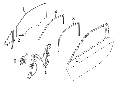 2015 BMW i8 Glass - Door Window Guide, Door, Left Diagram for 51337312995
