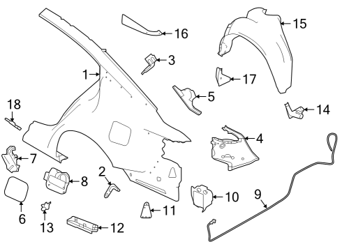 2021 Nissan Altima Quarter Panel & Components, Exterior Trim Protector-Chipping, Rear LH Diagram for 788656CA0A