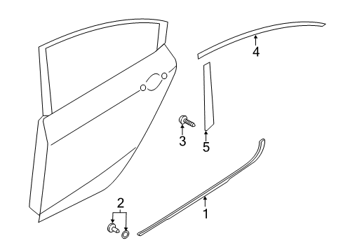 2014 Kia Forte Exterior Trim - Rear Door WEATHERSTRIP Assembly-Rear Door Belt Diagram for 83220A7010