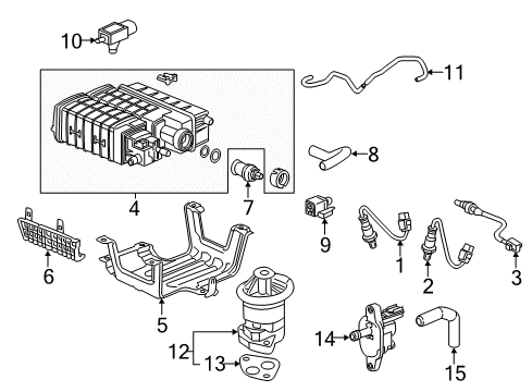 2016 Acura RLX Emission Components Canister Assembly Diagram for 17011TY3A01
