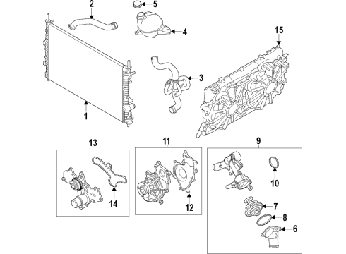 Cooling System, Radiator, Water Pump, Cooling Fan MOTOR AND FAN ASY - ENGINE COO Diagram for LK4Z8C607D