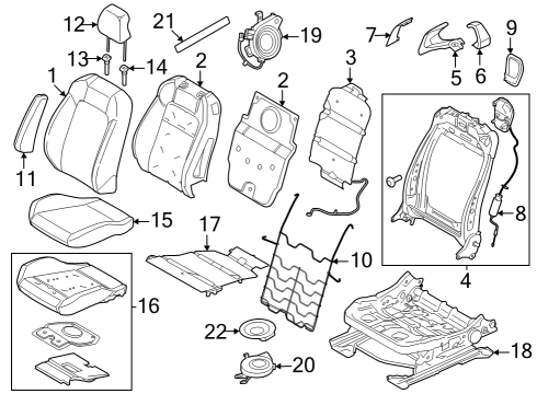 Front Seat Components Latch Diagram for FU5Z9662432B