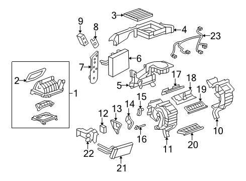2007 Chevrolet Equinox A/C & Heater Control Units Heater & Air Conditioner Control Assembly Diagram for 15842232