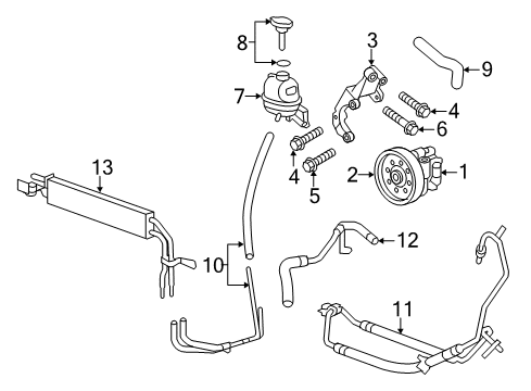 2012 Cadillac CTS P/S Pump & Hoses, Steering Gear & Linkage Pump Asm-P/S Diagram for 15224339