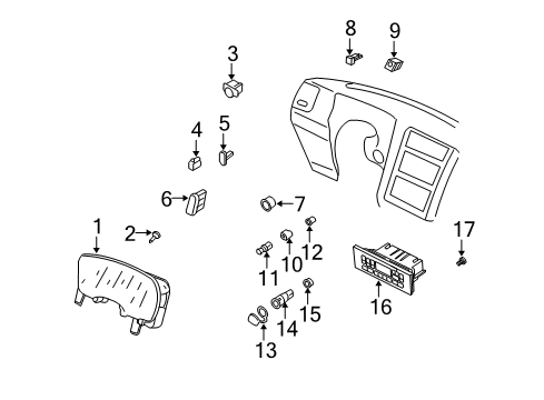 2004 Lincoln Navigator A/C & Heater Control Units Instrument Cluster Diagram for 4L7Z10849AA