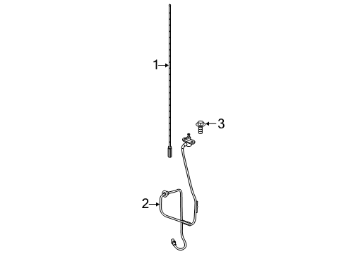 2019 Chevrolet Silverado 1500 LD Antenna & Radio Cable Diagram for 23408193