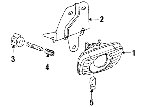 2000 GMC Yukon Fog Lamps Fog Lamp Assembly Diagram for 15034837