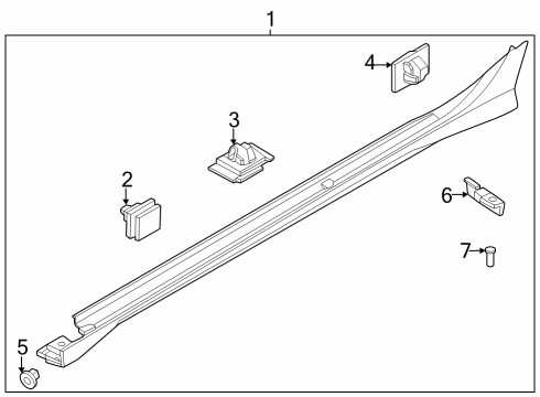 Exterior Trim - Pillars CLIP-SIDE SILL MOULDING MTG Diagram for 87759GI000