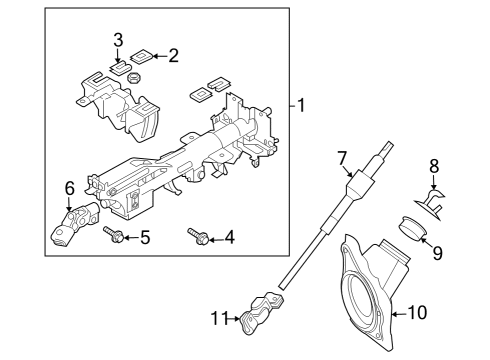 Steering Column Assembly Cover-Column Hole Diagram for 489501EA0A