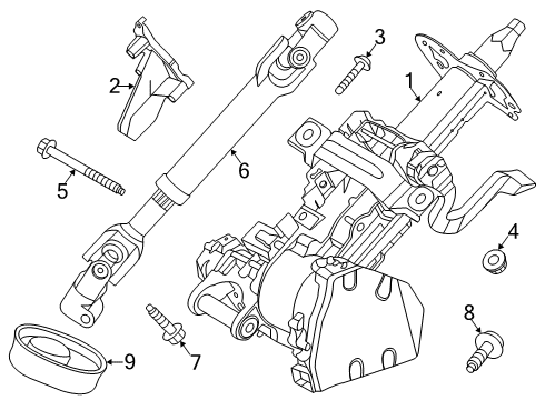 2021 Lincoln Corsair Steering Column & Wheel, Steering Gear & Linkage WHEEL ASY - STEERING Diagram for LJ7Z3600BA