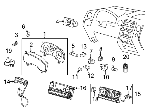 2006 Ford F-150 Parking Aid Instrument Cluster Diagram for 6L3Z10849NB