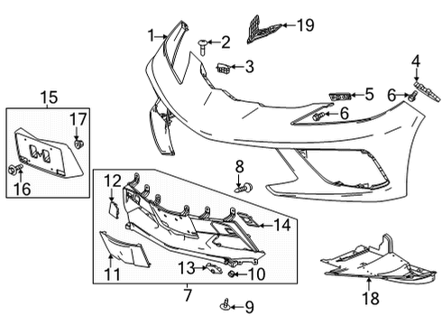 Bumper & Components - Front Emblem Diagram for 84657779