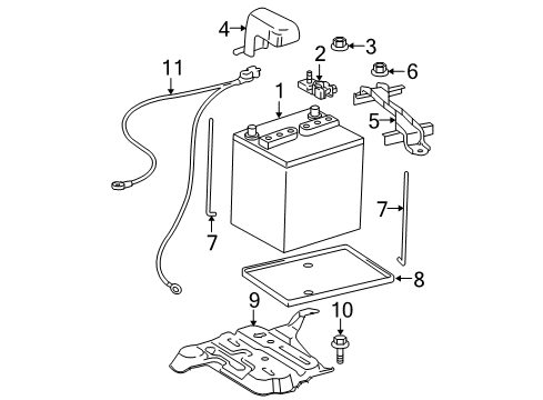 2007 Scion tC Battery Cover, Connector Diagram for 8282120440