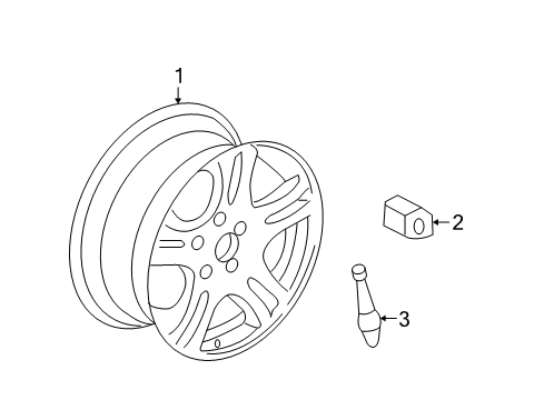 2010 Chrysler Sebring Wheels Aluminum Wheel Diagram for 1LC12SZ0AA