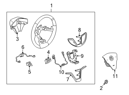 2009 Saturn Vue Steering Column, Steering Wheel & Trim Steering Wheel Diagram for 25896556