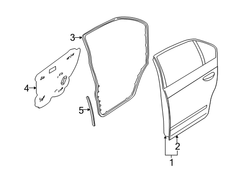 2005 Nissan Altima Rear Door Seal-Rear Door Partition Diagram for 828388J010
