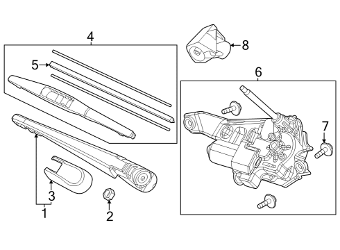 Wipers Cover, Arm Diagram for 76721TD4013