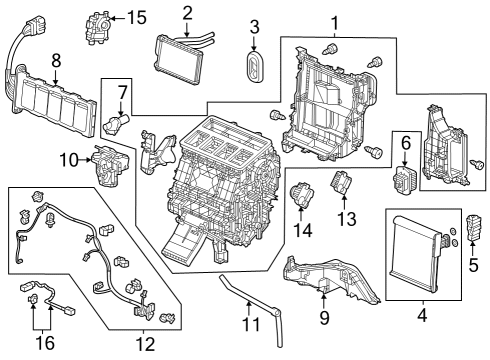 A/C Evaporator & Heater Components Aspirator Diagram for 80535TF0G41