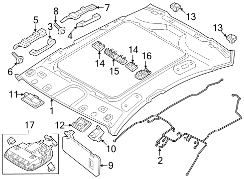 Interior Trim - Roof Retainer-Sunvisor Diagram for 85235B1000NNB