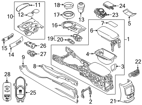 2020 Mini Cooper Clubman Switches CONTROL ELEMENT LIGHT Diagram for 61315A25470