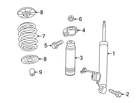 2014 Cadillac ELR Shocks & Components - Rear Shock Mount Diagram for 23163167