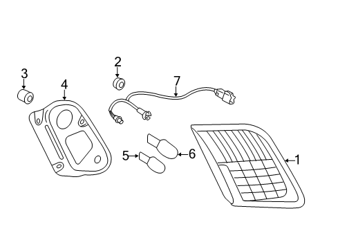 2007 Toyota Camry Bulbs Back Up Lamp Guide Diagram for 8149633010