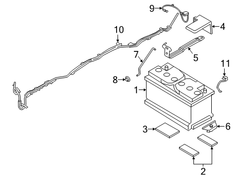 2021 BMW 330e Battery BATTERY CABLE POSITIVE, BELO Diagram for 61129107463
