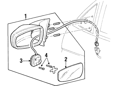 1999 Pontiac Grand Prix Outside Mirrors Mirror Asm-Outside Rear View Diagram for 10312052