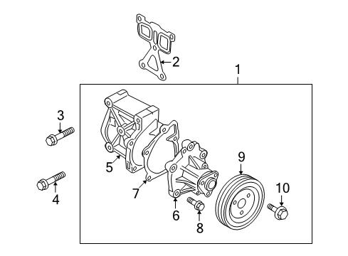 2013 Kia Forte Water Pump Cover-Water Pump Diagram for 251252G200