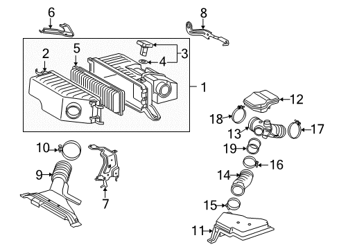 2008 Toyota Highlander Powertrain Control Clamp, Hose Diagram for 9611110670