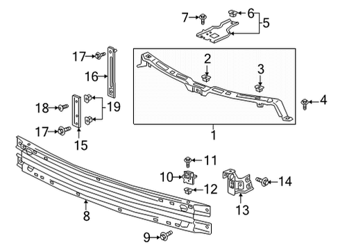 Bumper & Components - Front Impact Bar Diagram for 23165971