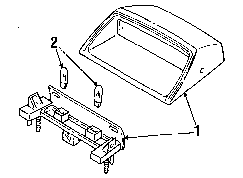 2002 Mercury Grand Marquis Bulbs High Mount Lamp Diagram for F7MZ13A613BAB