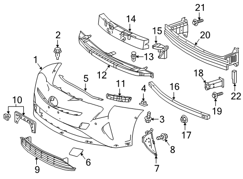 2016 Toyota Prius Front Bumper Bumper Cover Diagram for 5211947961
