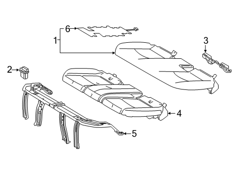 2019 Toyota RAV4 Rear Seat Components Seat Cushion Diagram for 7161142110