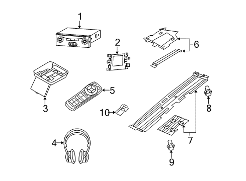 2010 Jeep Commander Entertainment System Components Nut-U Diagram for 6506081AA