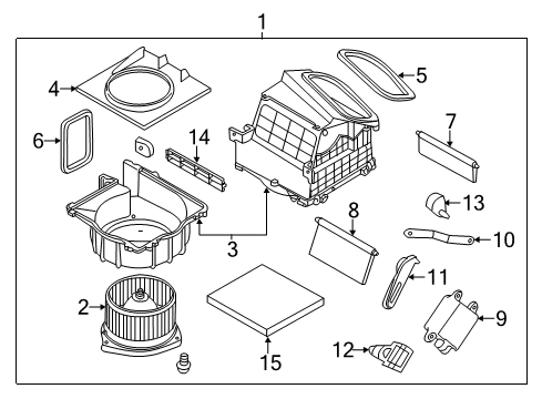 2009 Nissan 370Z Blower Motor & Fan Blower Assy-Front Diagram for 27200CD00A