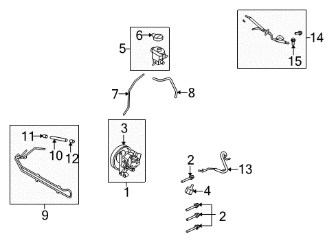 2008 Lincoln MKX P/S Pump & Hoses, Steering Gear & Linkage Reservoir Cap Diagram for 8L1Z3A006A