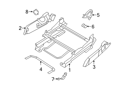 2012 Jeep Patriot Tracks & Components Cover-Seat Anchor Diagram for 1DQ36DK2AA