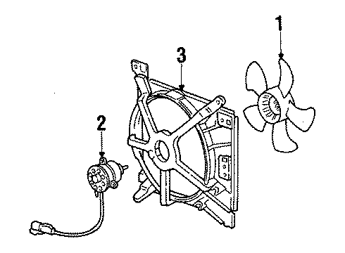 1990 Honda Prelude Cooling System, Radiator, Water Pump, Cooling Fan Shroud (Denso) Diagram for 19015PK1675